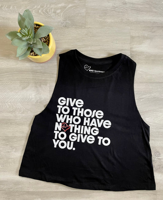 Give to Those Cropped Racerback Tank